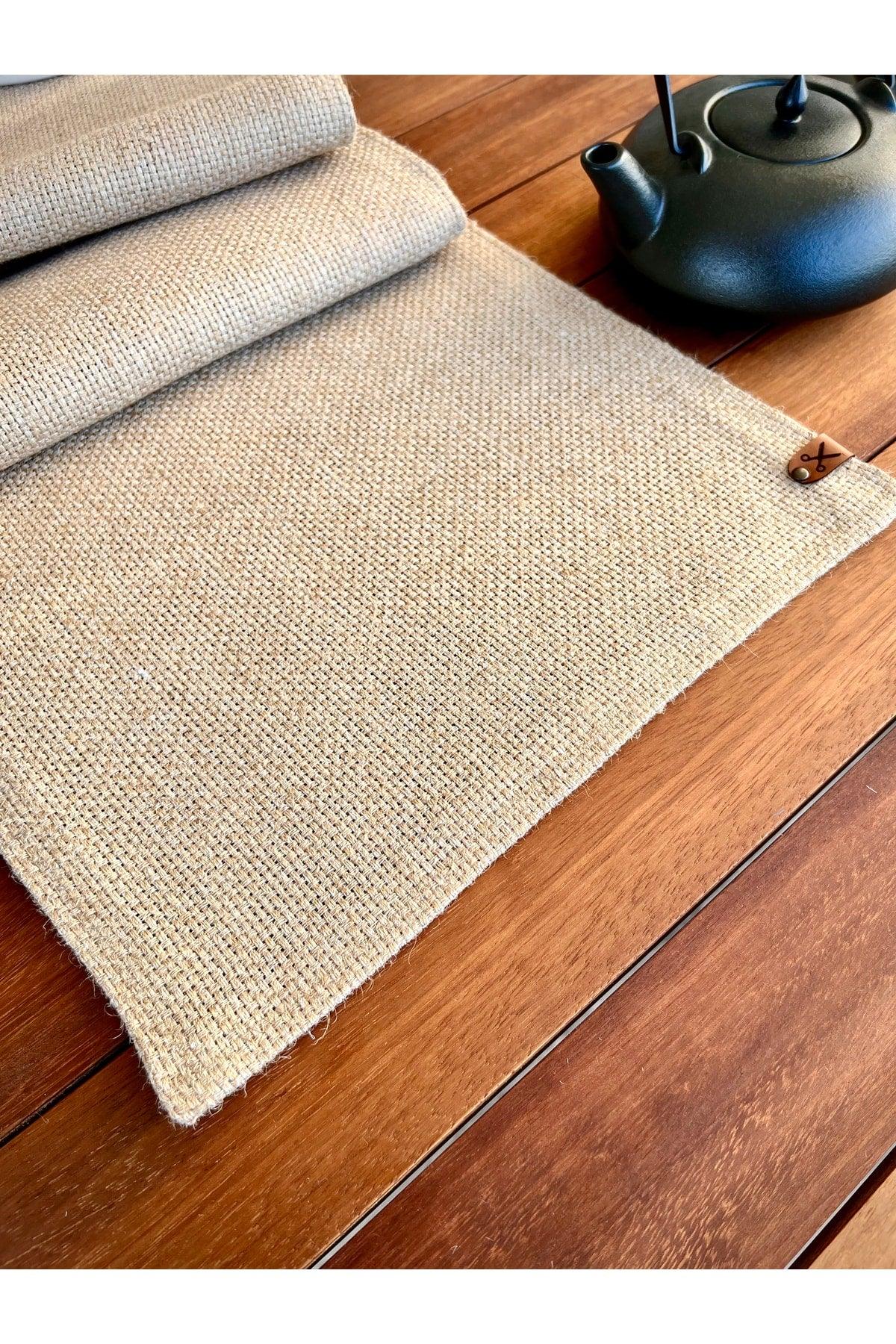 136x36cm Rectangular Straw Jute Runner Ranır / Living Room Kitchen Table Cover / Console Cover - Natural - Swordslife