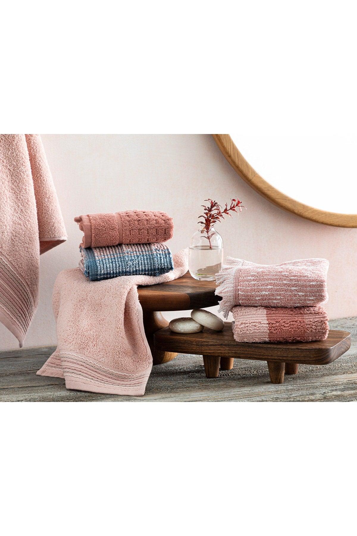 Arıanna Cotton Embroidered Hand Towel 30x40 Cm Pink - Swordslife