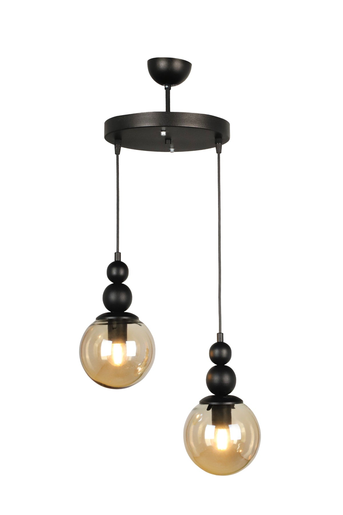 Infinite 2nd Chandelier Black Honey Glass