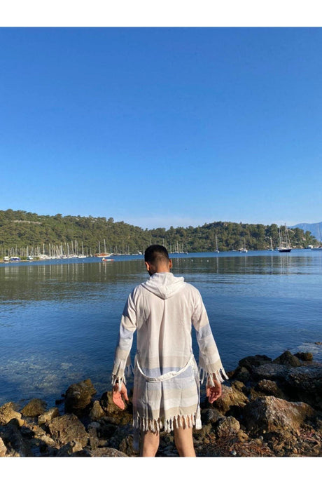 Men's Peshtemal Bathrobe - 100% Cotton; Suitable for Pool, Sea, After Shower Use - Swordslife