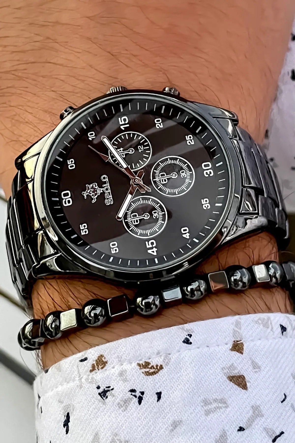 Steel Waterproof Men'S Wristwatch