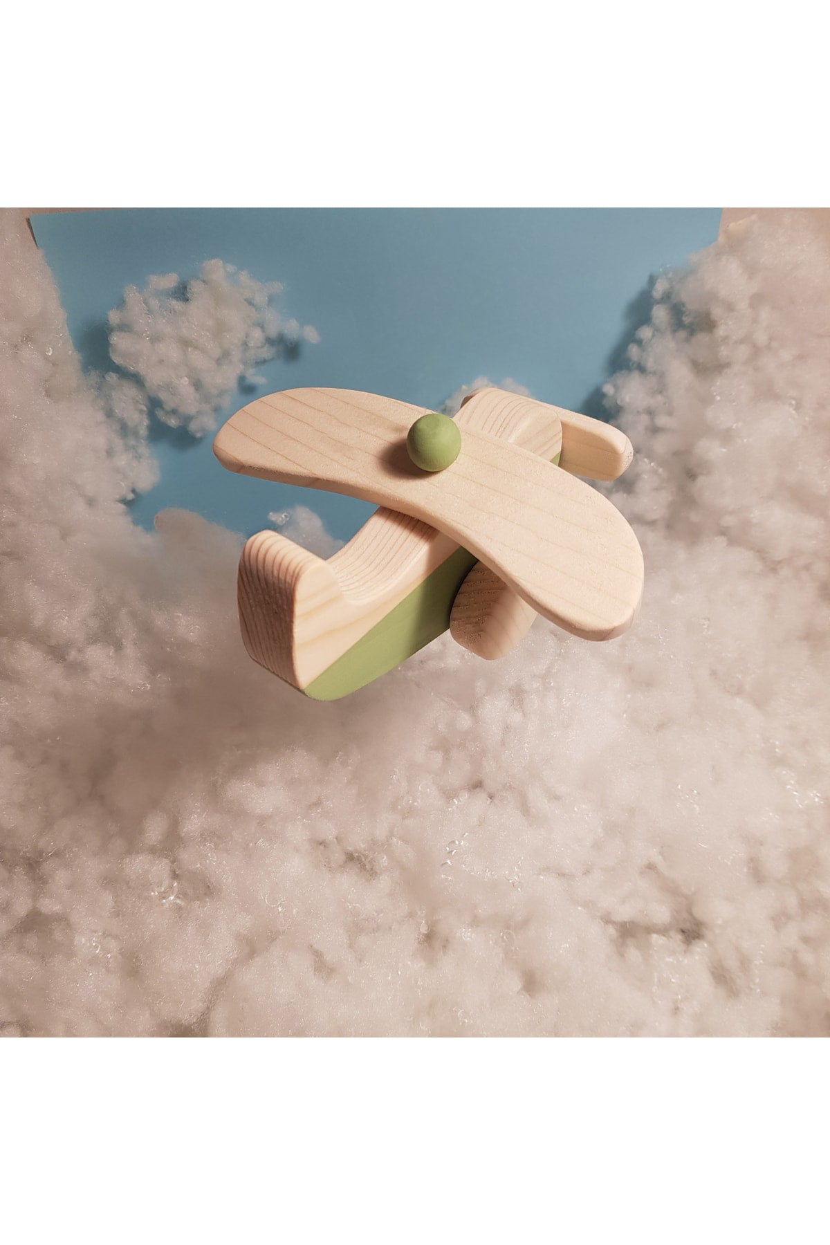 Handmade Wooden Toy Airplane, Educational, Creative, Vintage And Natural And Safe Wooden Baby Toy