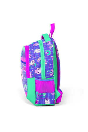 Kids Water Green Lavender Unicorn Cat Pattern Three Compartment School Backpack 23478