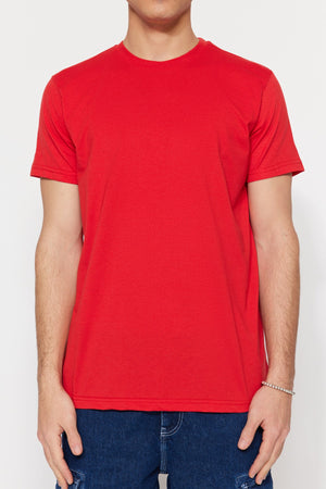 Red Men'S Basic Regular/Normal Fit Crew Neck Short Sleeved T-Shirt Tmnss22Ts0271