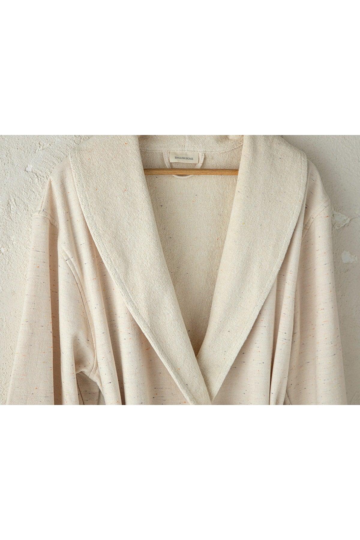 Nope Cotton Polyester Shawl Collar Bathrobe L-xl Beige - Swordslife