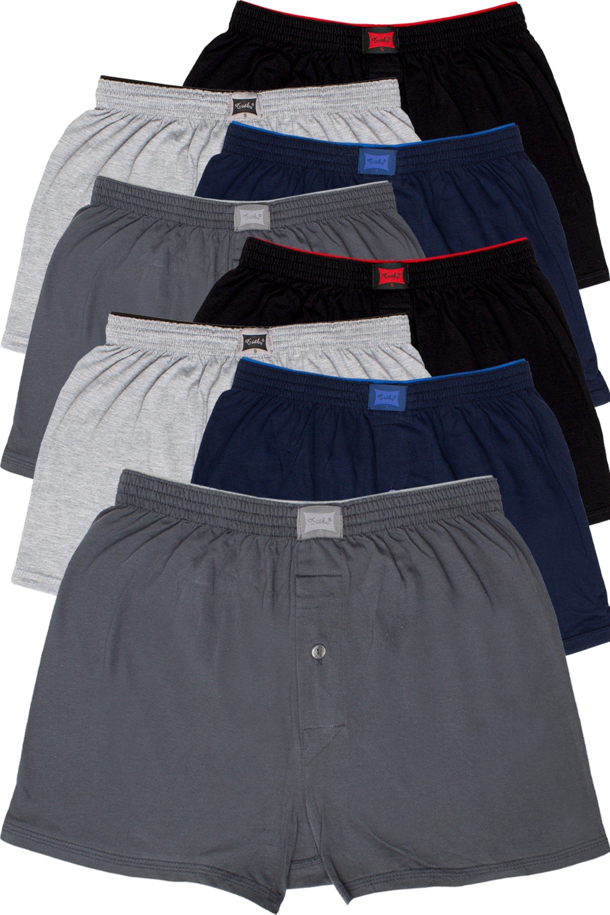 8 Opportunity Items! Men'S Combed Cotton Towel Waist Boxer Mixed Color