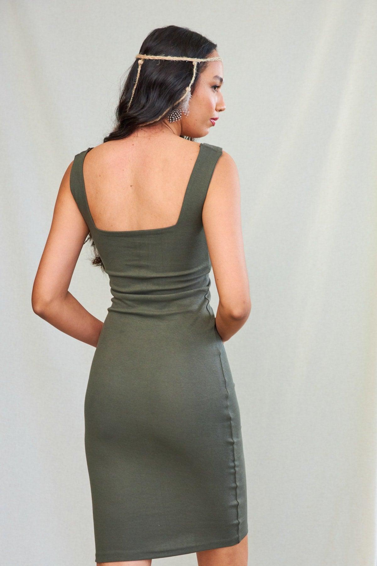 Thick Strap Corduroy Stretch Dress - Swordslife