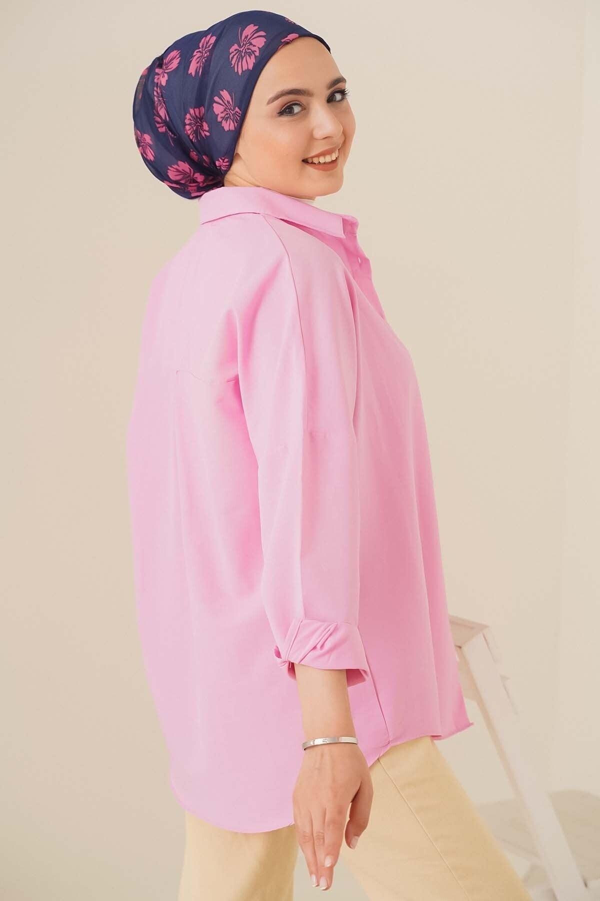 Oversize Basic Shirt Pink - Swordslife