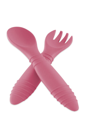 Baby Soft Spoon Cutlery Silicone Pink