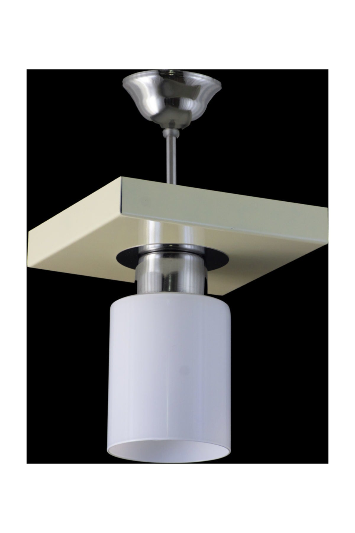 Single Modern Sports Model Square Tray Cream Chandelier