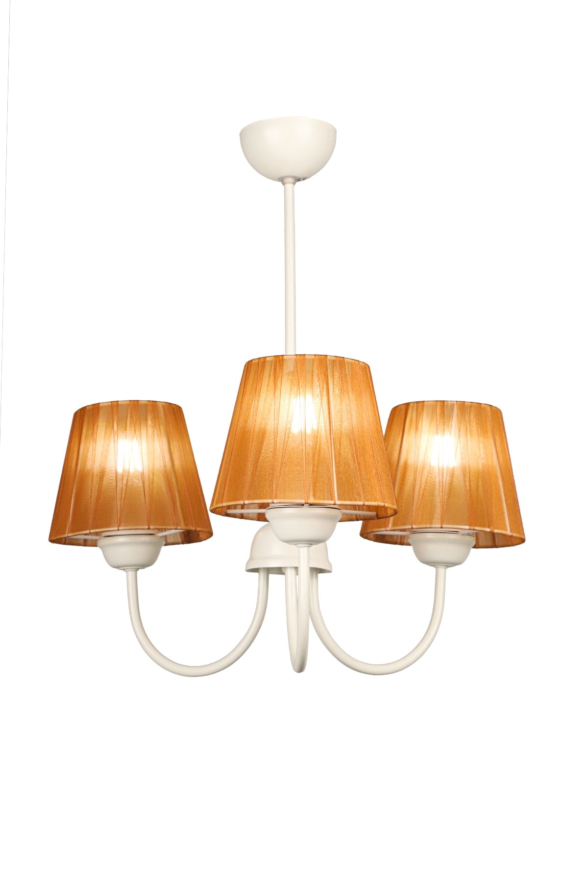 Ova 3Rd Chandelier White Brown Hat