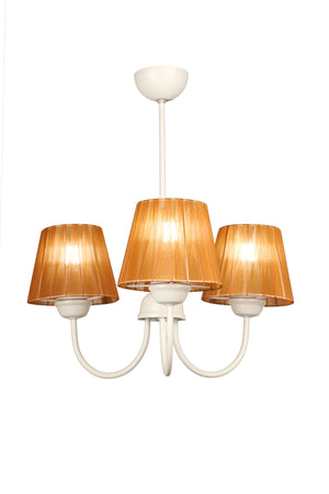Ova 3Rd Chandelier White Brown Hat