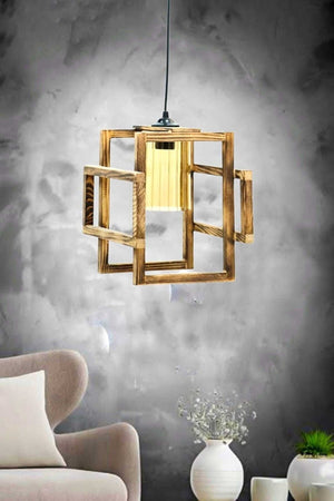 Fella Single Wooden Pendant Lamp Chandelier