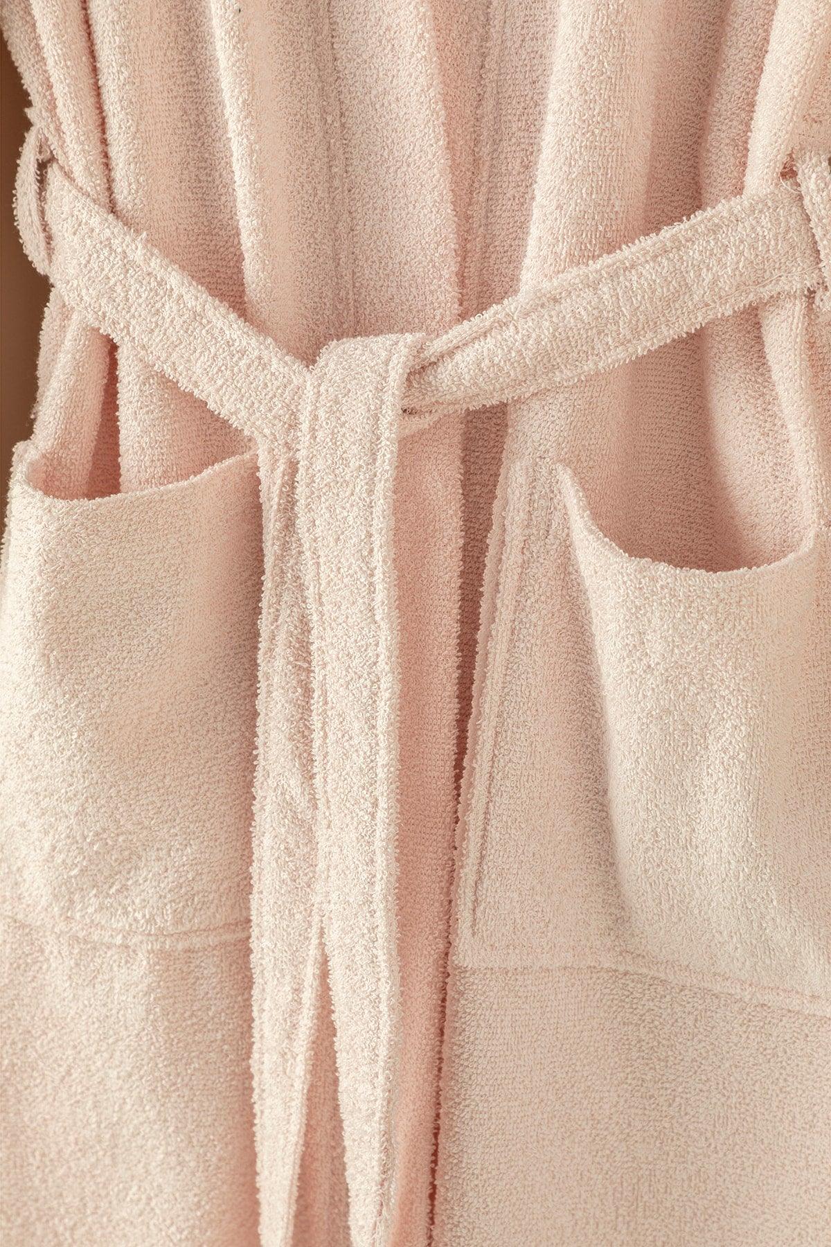 Plain Cotton Women's Bathrobe L-xl Light Pink - Swordslife