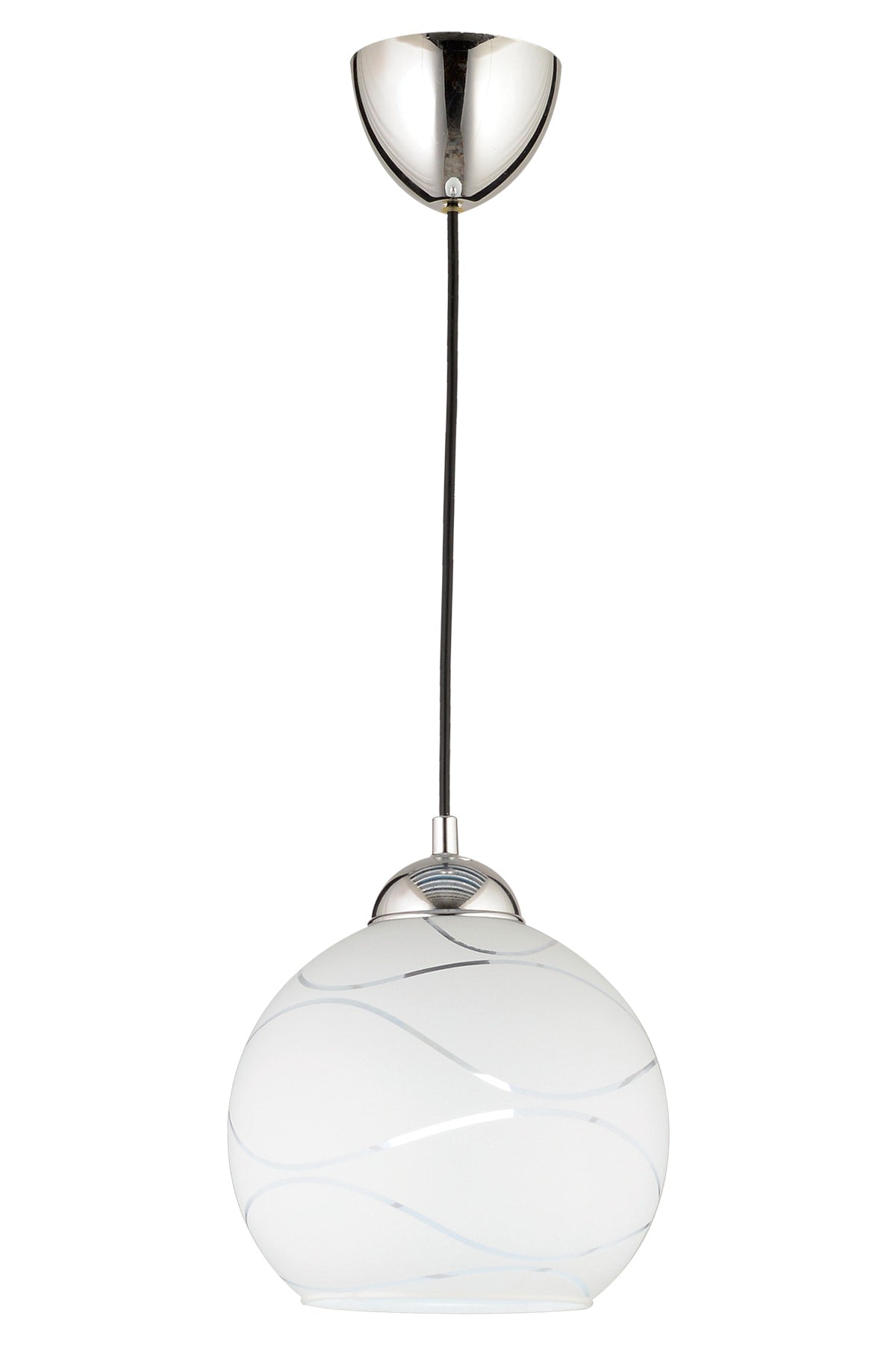 Suyolu Single Pendant Lamp-Chrome-Blown Glass