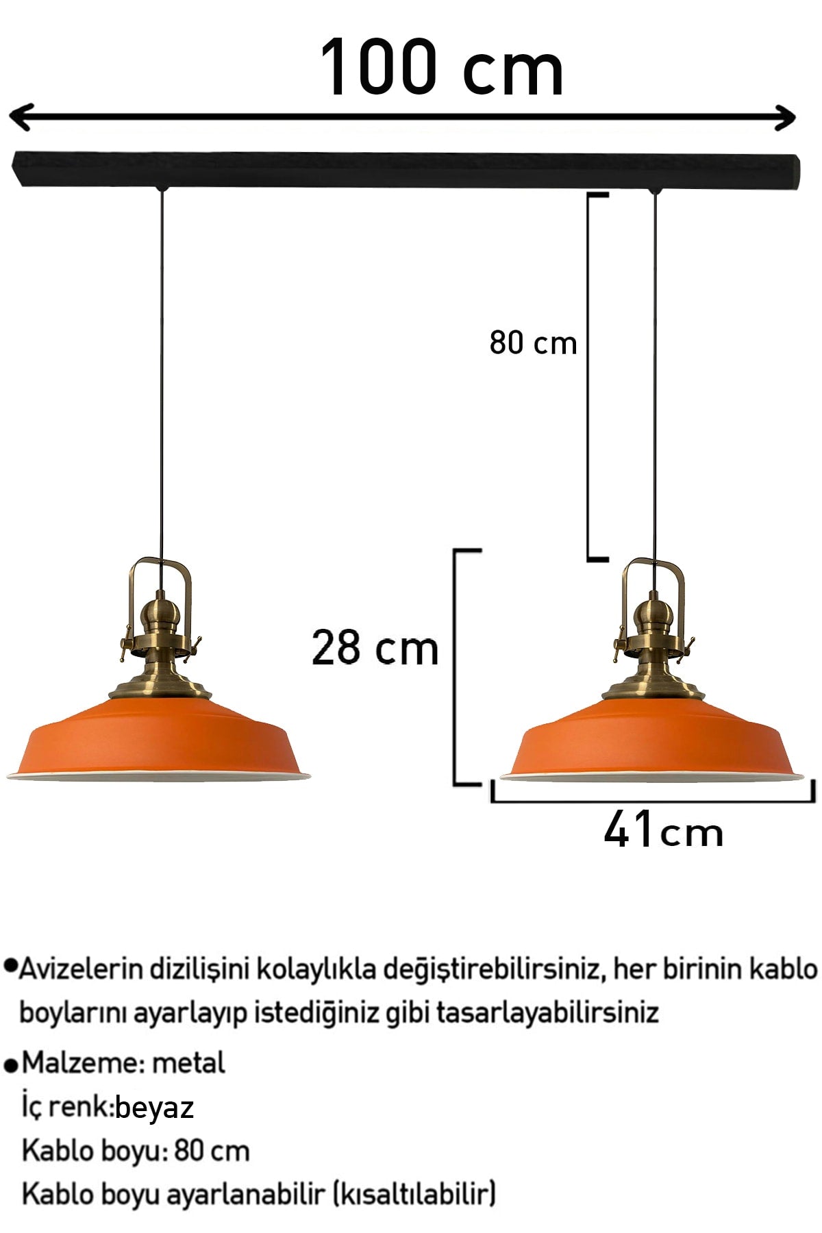 Orange Noble Double Chandelier Antique Headboard Retro Pendant Lamp Kitchen Living Room Cafe Chandeliers