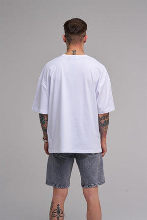 Unisex Large Size Only Belong Printed Cotton T-Shirt White