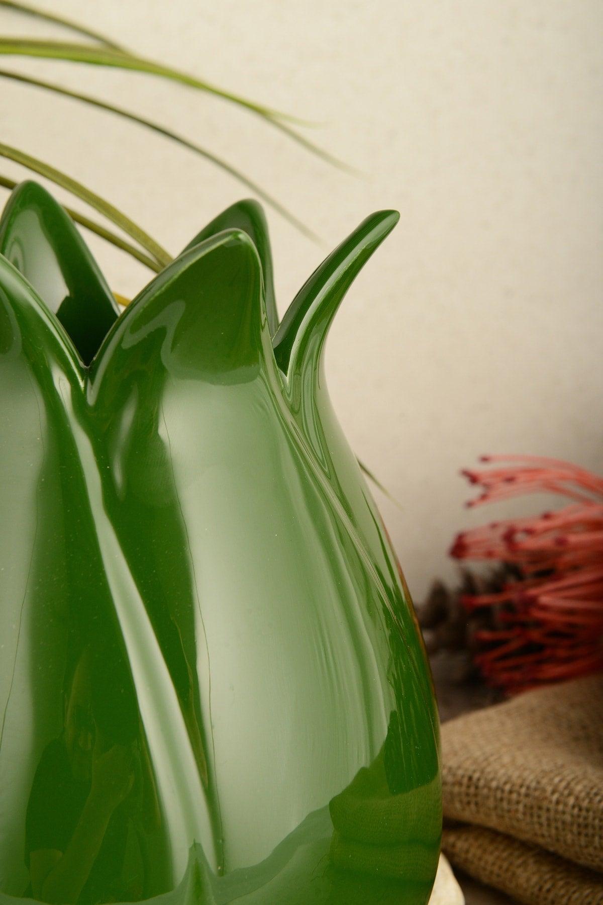 Tulip Ceramic Vase-green - Swordslife