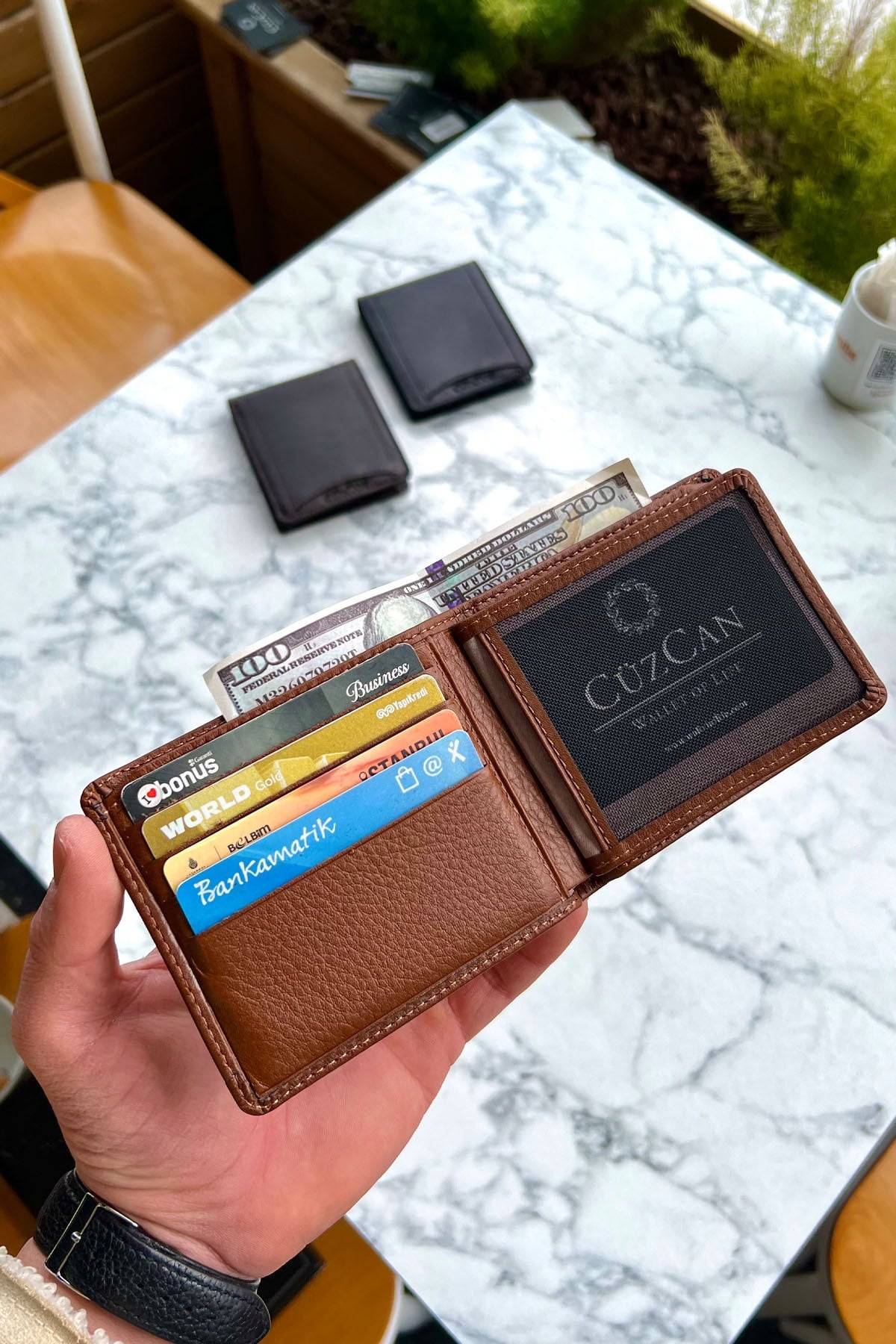 Taba Butterfly Model Genuine Leather Men'S Name Printed Wallet