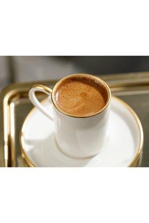 Marella Porcelain Set Of 6 Coffee Cups 85 Ml Gold