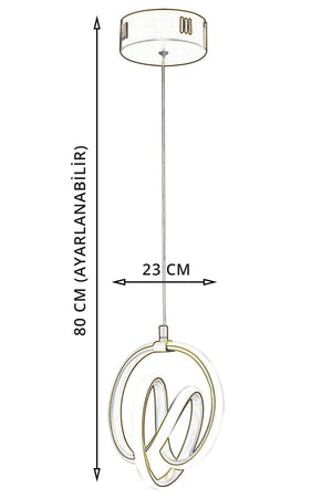 Venita Black Modern Pendant Lamp Led Chandelier White Light Living Room Kitchen Room Led Chandelier