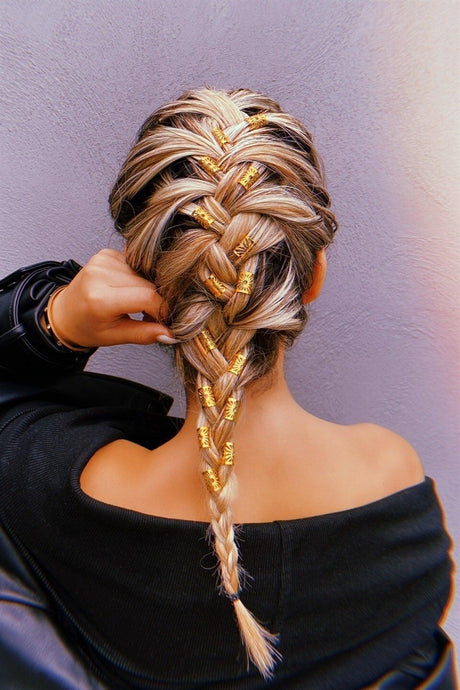 Gold Color Hair Earrings Set - Swordslife