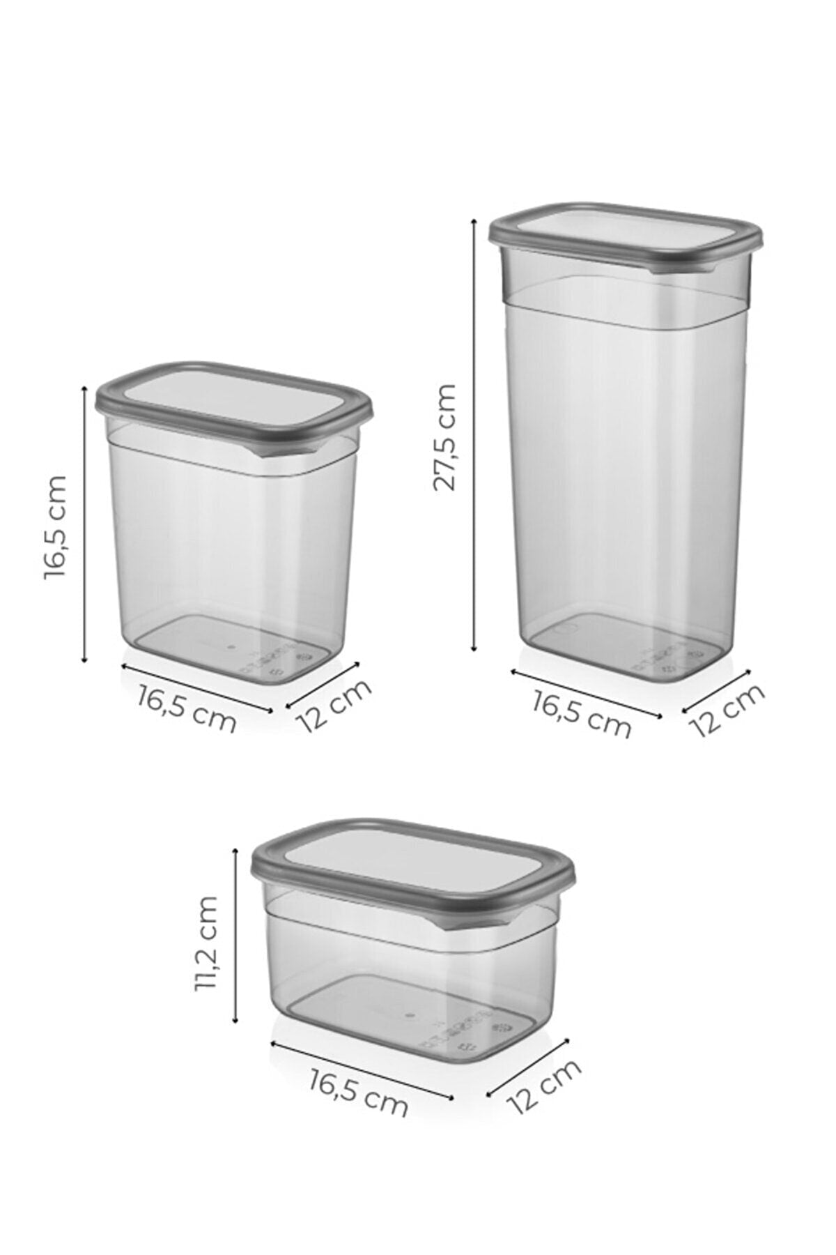 Moly Rectangular Food Storage Container Set Of 18 With Label X6(1300Ml-2000Ml-3200Ml) Large - Hard Lid