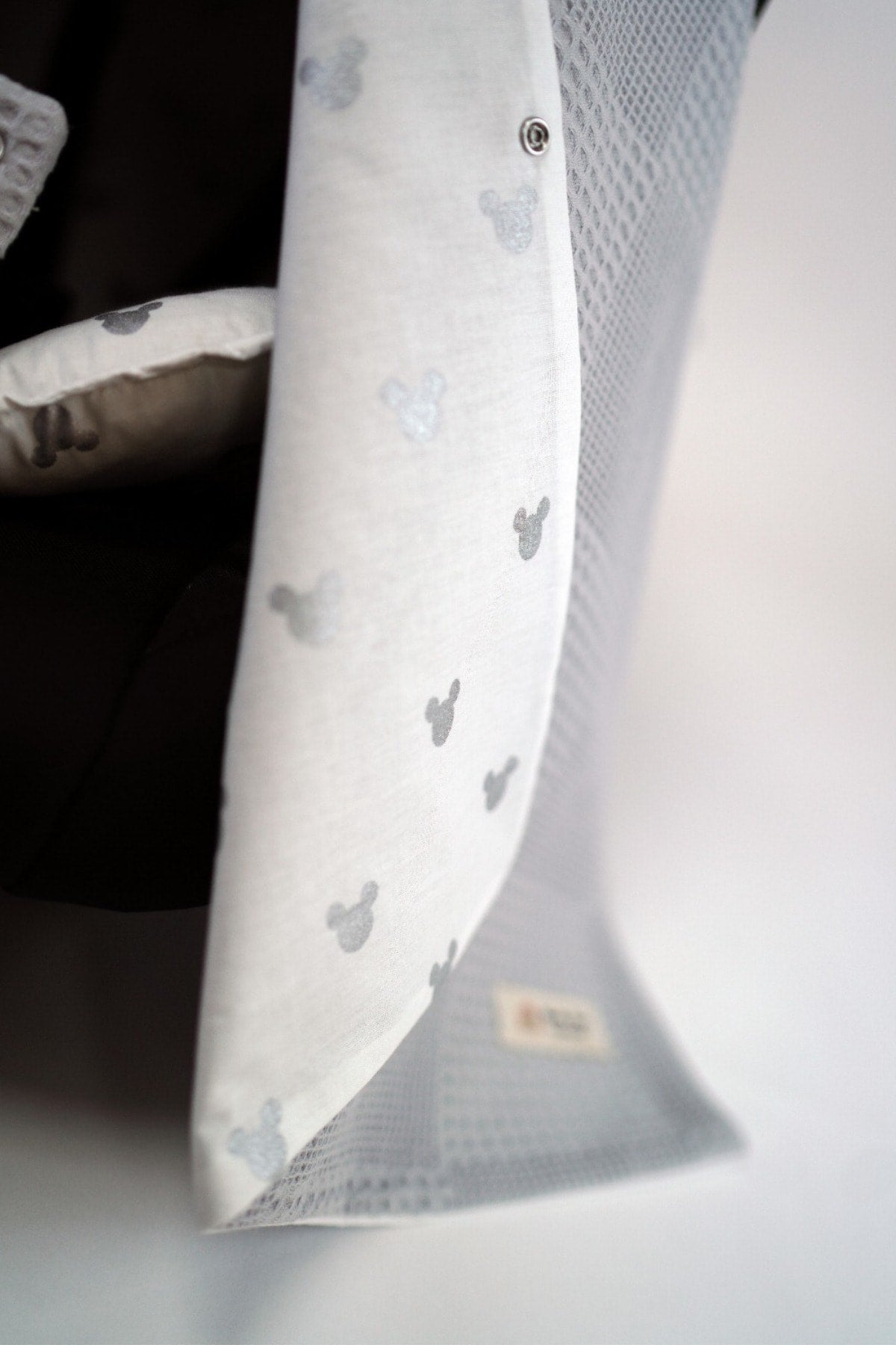 Gray Mickey Mouse Stroller Cover And Cushion