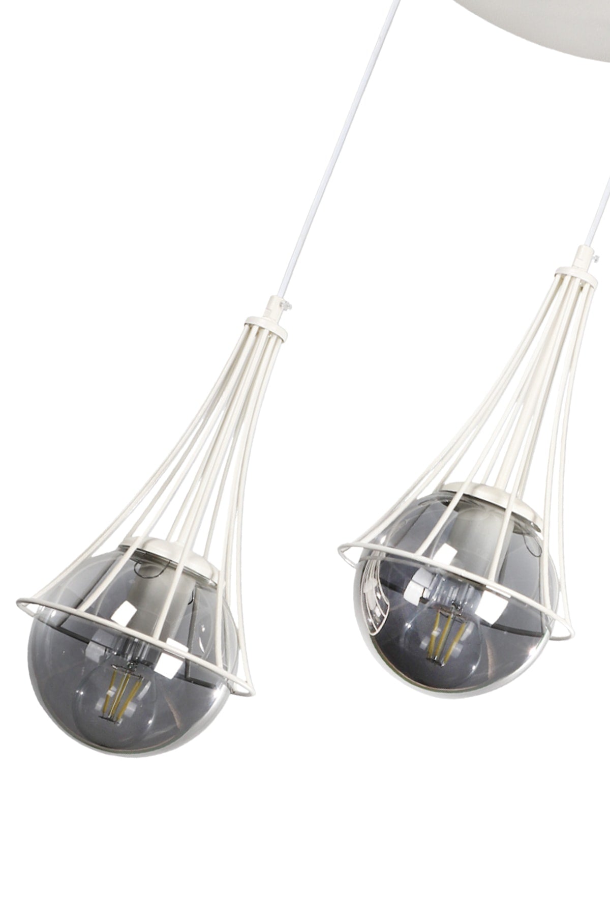 Lapis Double White-Smoked Glop Glass Chandelier