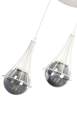 Lapis Double White-Smoked Glop Glass Chandelier