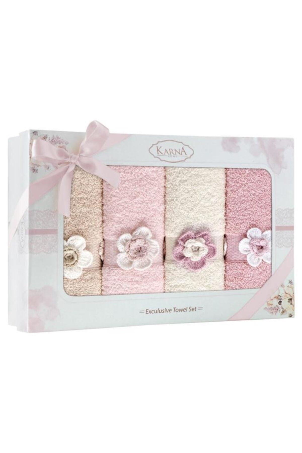 Bukre Boxed Hand Embroidered Towel Set 4 50x85 Cm - Swordslife