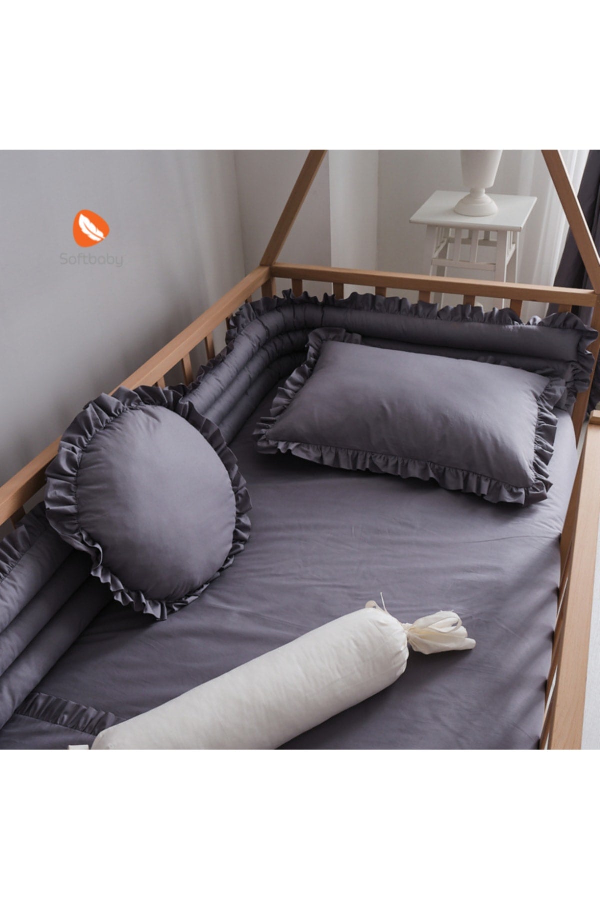 Elegance Gray Katkat 90X190 Montessori Sleeping Set