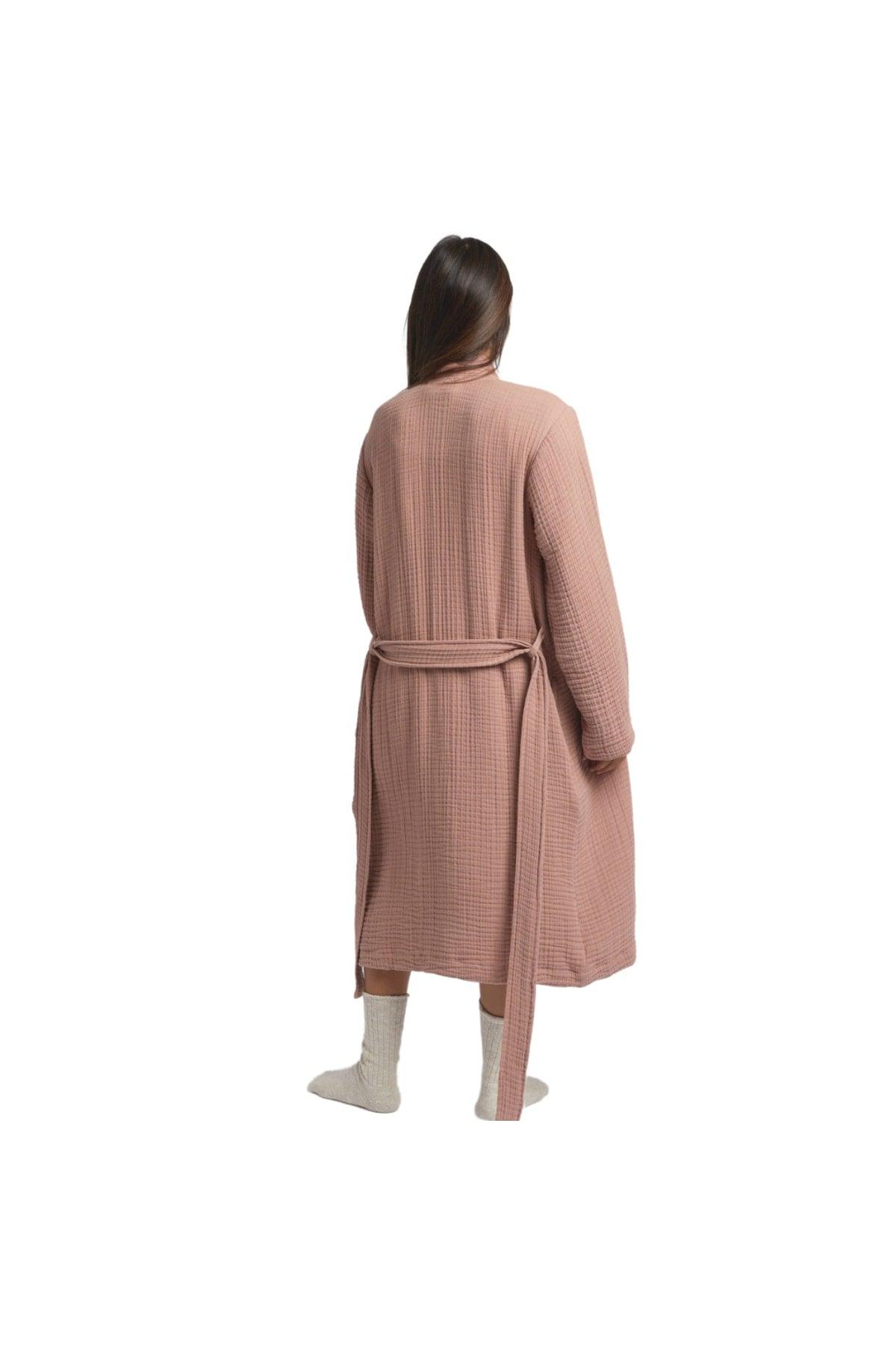 100% Cotton 4 Layer Muslin Unisex Bathrobe - Dressing Gown Tile - Swordslife