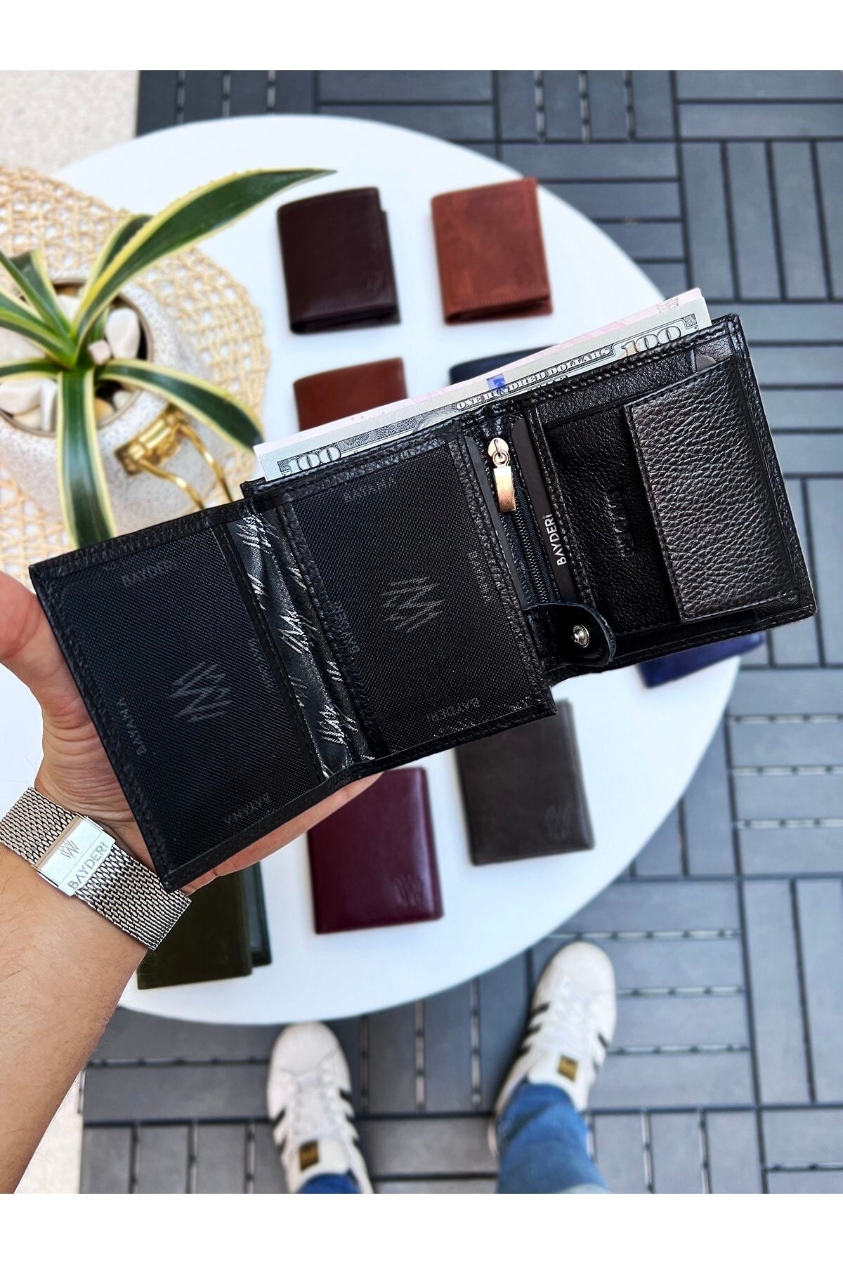 Luna Genuine Leather Handy Coin Holder Kibar Men'S Wallet Black