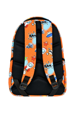 3-Pack Elementary School Astronaut Patterned School Bag With Food And Pencil Holder For Boys