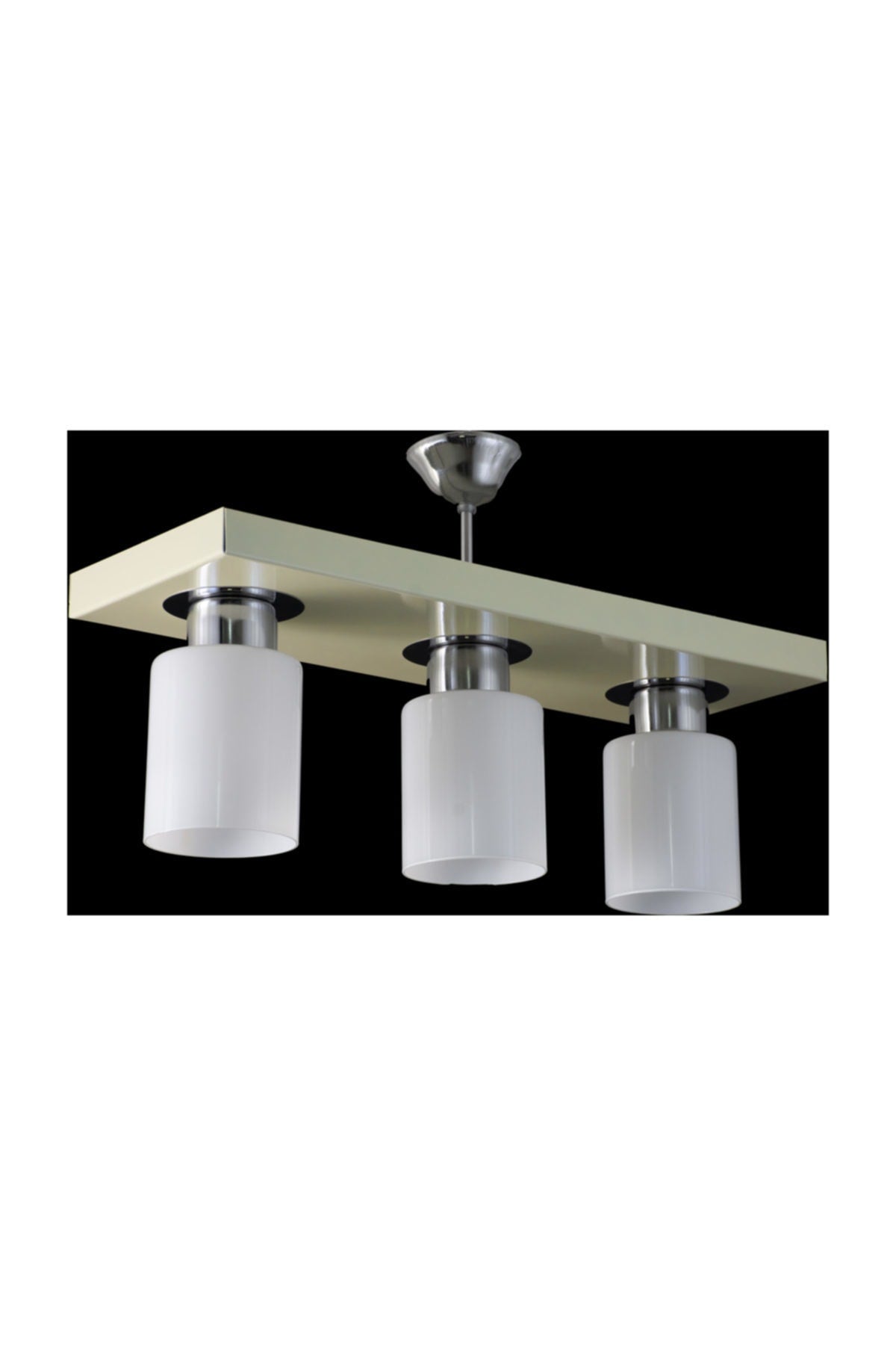 Triple Modern Sports Model Rectangular Tray Cream Chandelier