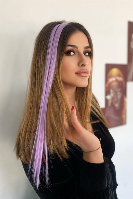 Women's Purple Side Snap Hairpiece 50 cm - Swordslife