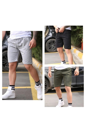 Slim Fit Unisex Men'S 3 Piece Shorts
