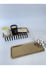 2-Piece Gold Rectangular Serving Tray No:1