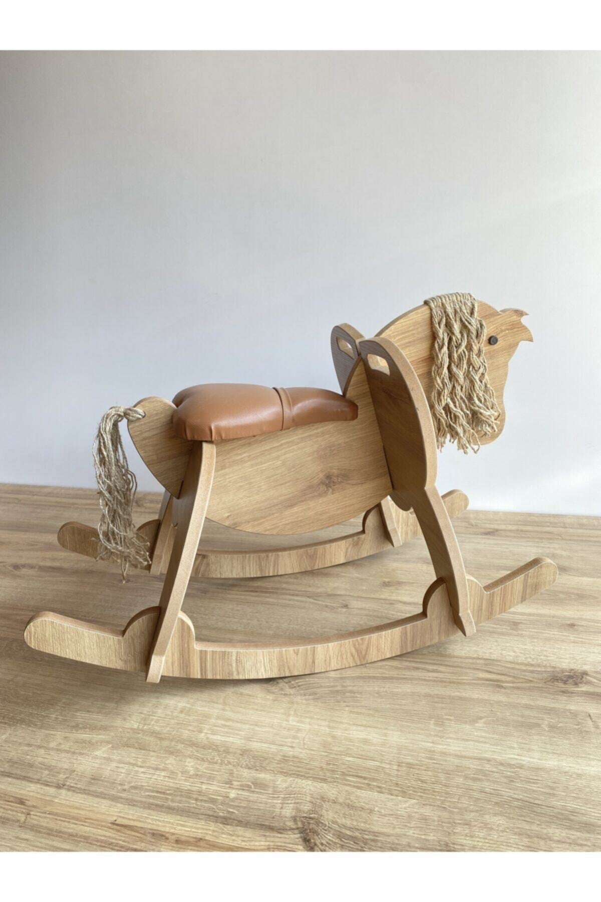 Wooden Rocking Horse - Leather Seat