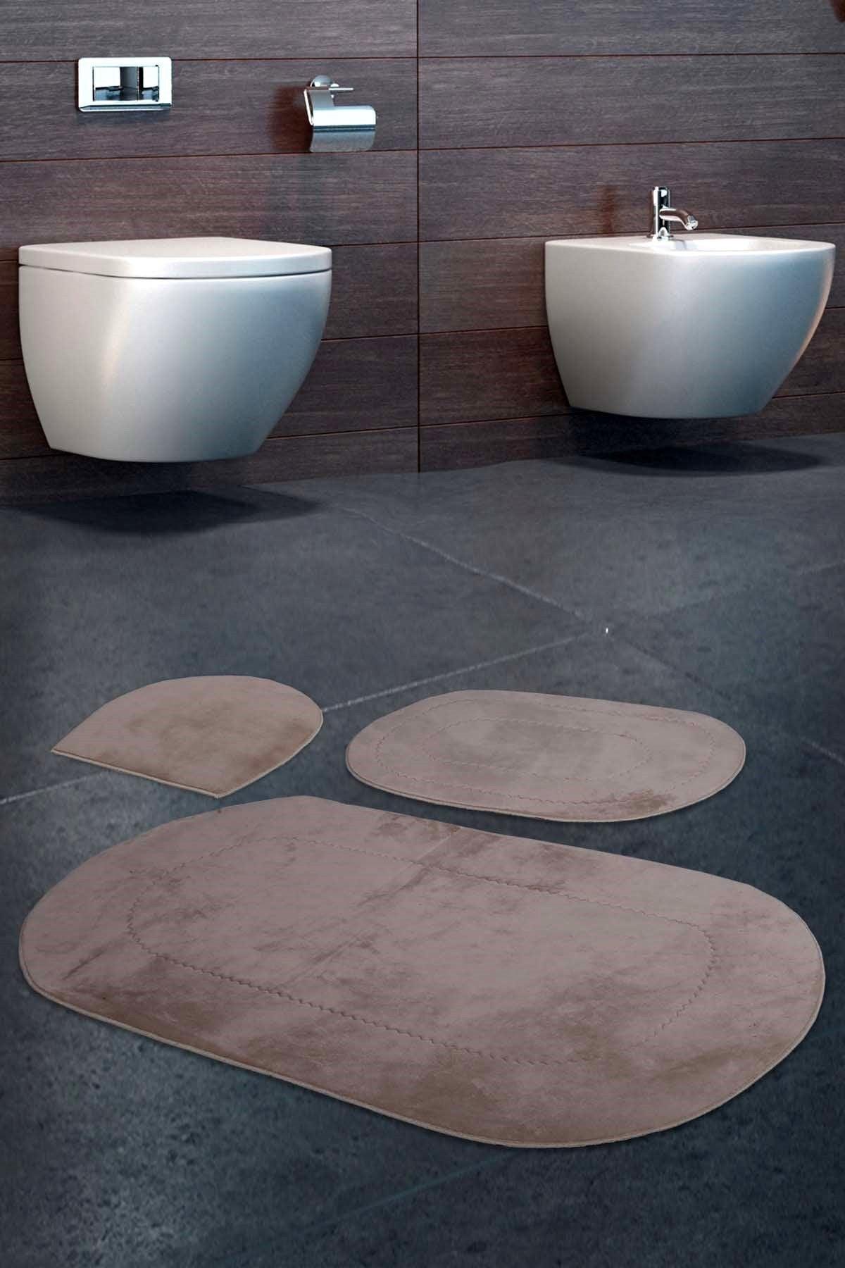 Rixos Mink 3-Piece Bathroom Carpet Mat Set Non-Slip Toilet Seat Set. - Swordslife