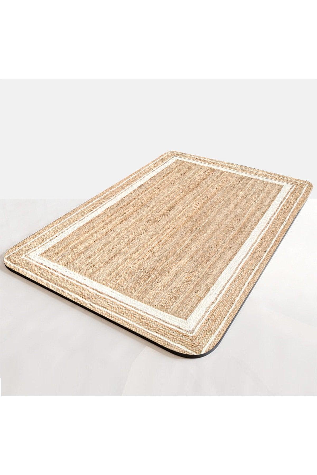 Jute Patterned Patterned Non-Slip Base Washable Single Closet Front Small Bath Mat - Swordslife