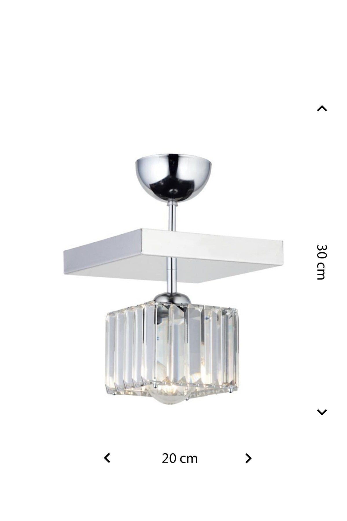 Lara Single Square Chrome K-10 Chandelier