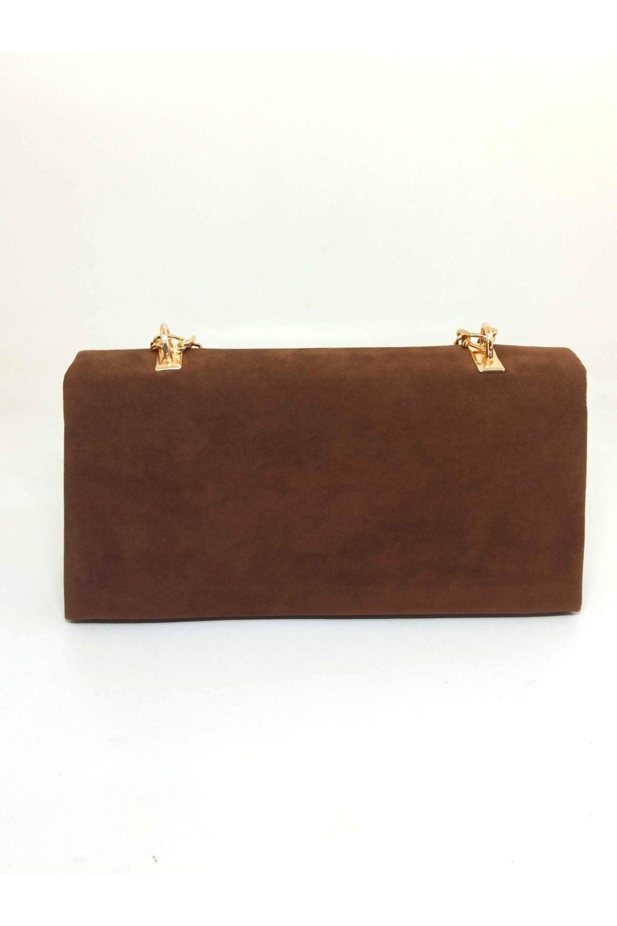 Women's Tan Suede Chain Strap Bag - Swordslife