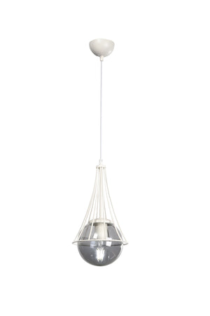 Lapis Single White-Smoked Glop Glass Chandelier