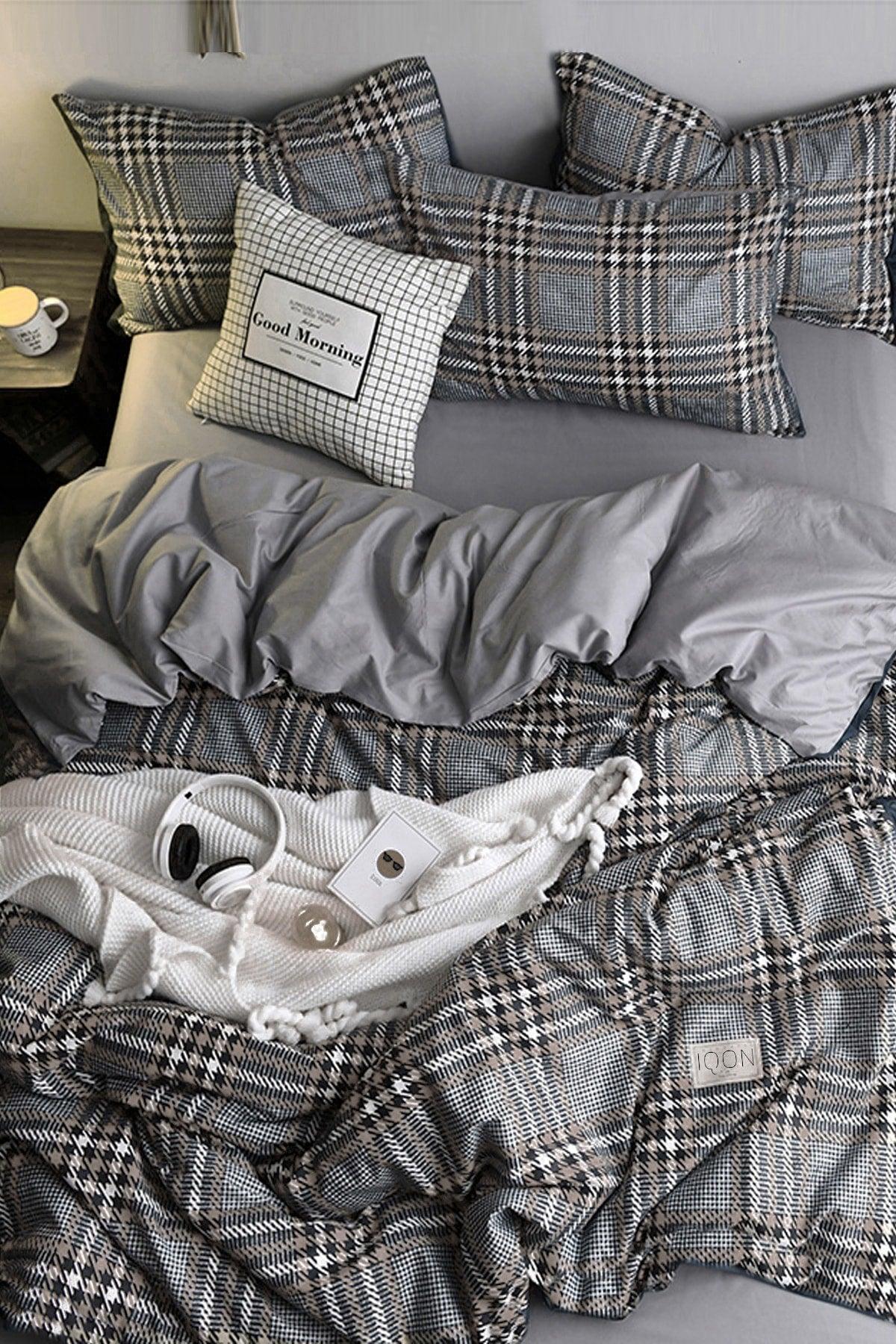 Elastic Linen Duvet Cover Set Single Scandinavian - Swordslife