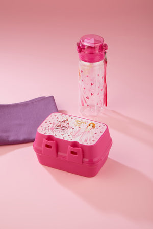 4 Compartments 2 Layer Lunch Box With Self Spoon And 500 Cc Pipette Flask Princess