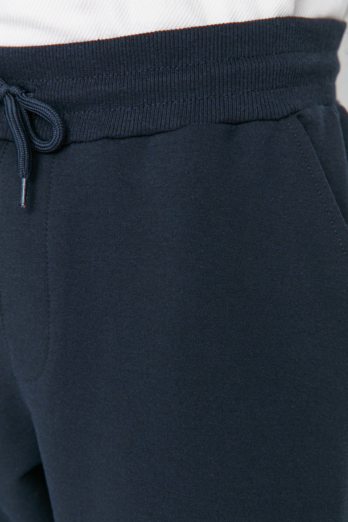 Navy Blue Men'S Basic Regular/Normal Fit Rubber Leg Sweatpants Tmnss20Ea0053