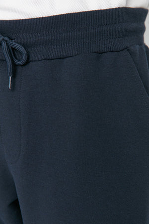 Navy Blue Men'S Basic Regular/Normal Fit Rubber Leg Sweatpants Tmnss20Ea0053