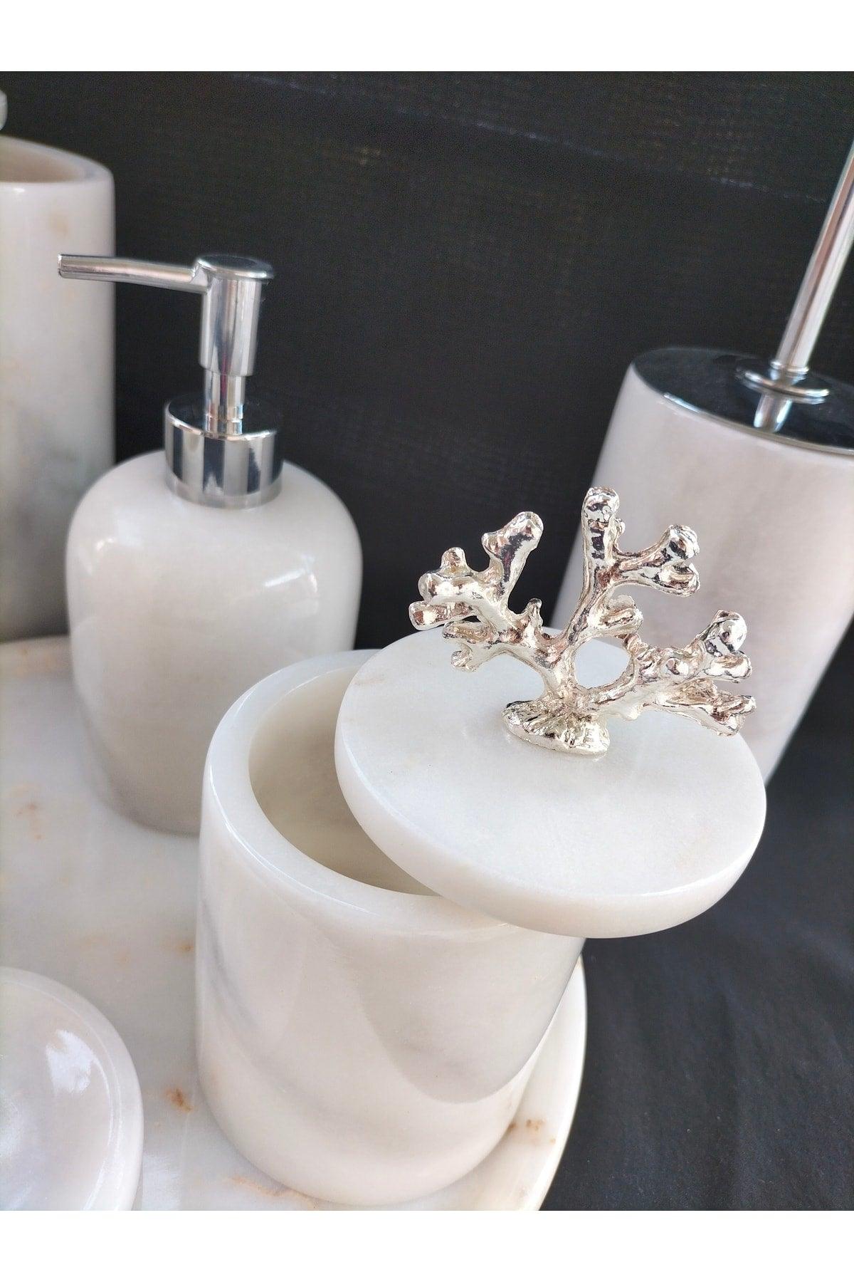 White Marble Bathroom Set 7 Pcs - Swordslife